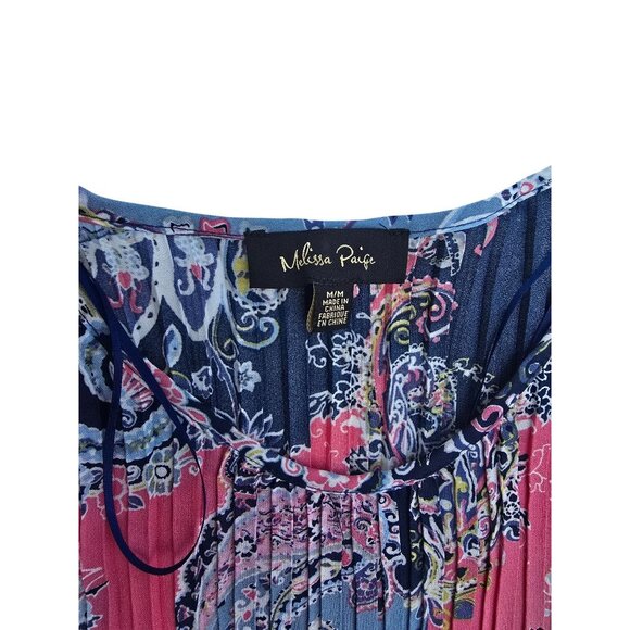 Melissa Paige Womens Boho Paisley Print Long Bell Sleeve Top Size M - Picture 3 of 6